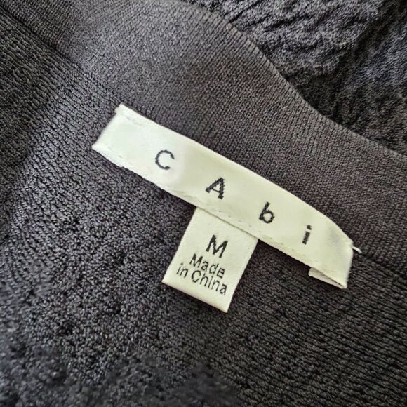 Cabi Medium Black Amelie Stretch High Waist Knee Length Textured Knit Skirt 214 - Picture 5 of 6